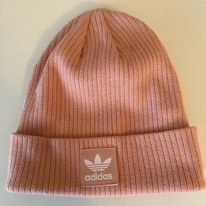 Adidas light pink beanie cap